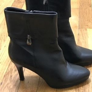 Tahari Mid Calf Black Leather Boot